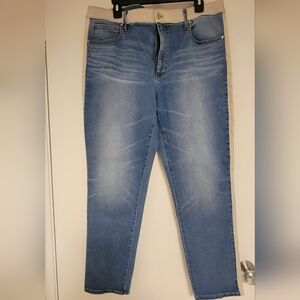WHBM Blue Jeans, Sz 16, The Slim Ankle, soft jean material, high rise